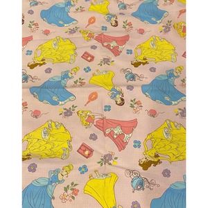 Disney Princess COTTON pink swiss dot fabric 1 yd Belle, Cinderella, Snow White